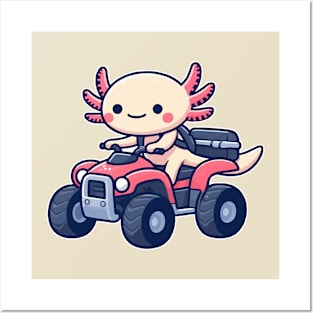 axolotl Funny on ATV Posters and Art